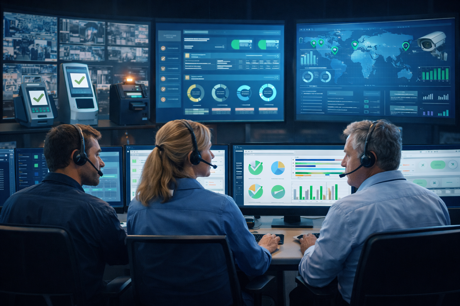 Operations team monitoring device actions with controlled workflows